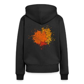 Automne - Sweat à capuche Premium bio Femme - noir - Dos - Julia (174cm)