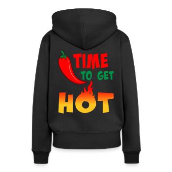 Piment épicé - Sweat à capuche Premium bio Femme - noir - Dos - Julia (174cm)