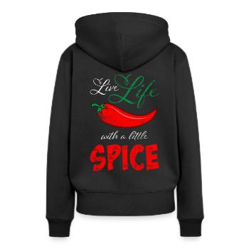 Chilischote Chili scharf - Frauen Premium Bio Hoodie - Schwarz - Hinten - Julia (174cm)