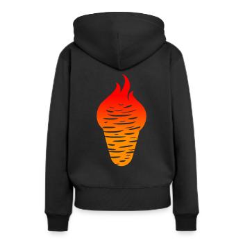 Kebab - Frauen Premium Bio Hoodie - Schwarz - Hinten - Julia (174cm)