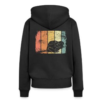 Biber - Frauen Premium Bio Hoodie - Schwarz - Hinten - Julia (174cm)