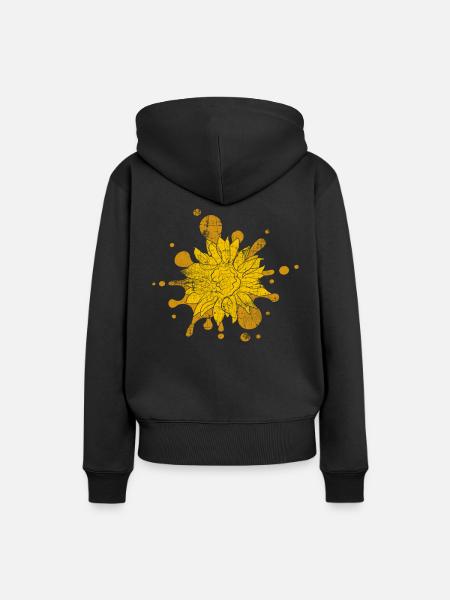 Sonnenblume - Frauen Premium Bio Hoodie - Schwarz