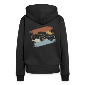 Cabriolet voiture - Sweat à capuche Premium bio Femme - noir - Dos - Julia (174cm)