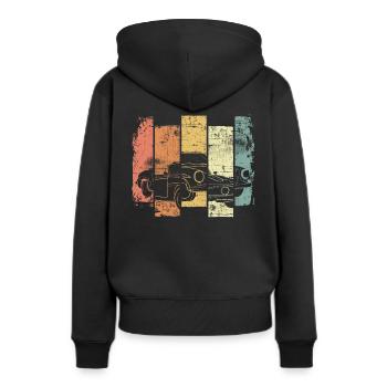Oldtimer Cabrio - Frauen Premium Bio Hoodie - Schwarz - Hinten - Julia (174cm)