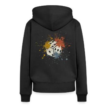 Cubes - Sweat à capuche Premium bio Femme - noir - Dos - Julia (174cm)