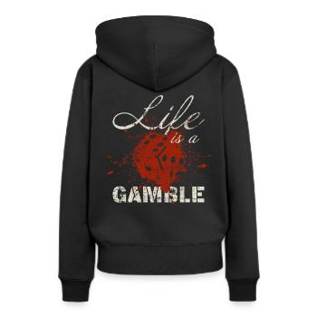 Casino - Sweat à capuche Premium bio Femme - noir - Dos - Julia (174cm)