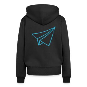 Aviateur - Sweat à capuche Premium bio Femme - noir - Dos - Julia (174cm)
