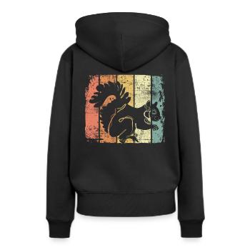 Eichhörnchen - Frauen Premium Bio Hoodie - Schwarz - Hinten - Julia (174cm)