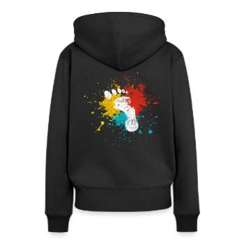Pied - Sweat à capuche Premium bio Femme - noir - Dos - Julia (174cm)