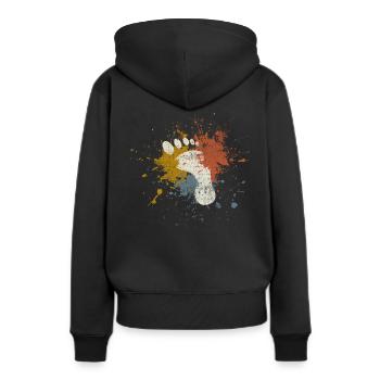 Pied - Sweat à capuche Premium bio Femme - noir - Dos - Julia (174cm)