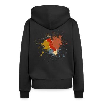 École - Sweat à capuche Premium bio Femme - noir - Dos - Julia (174cm)