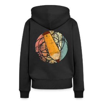 École - Sweat à capuche Premium bio Femme - noir - Dos - Julia (174cm)