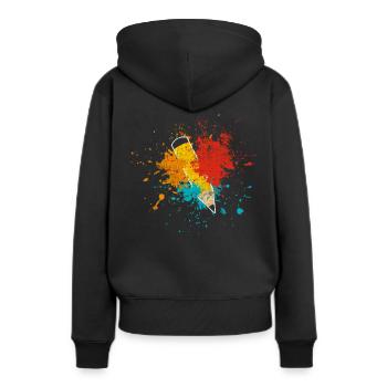 École - Sweat à capuche Premium bio Femme - noir - Dos - Julia (174cm)