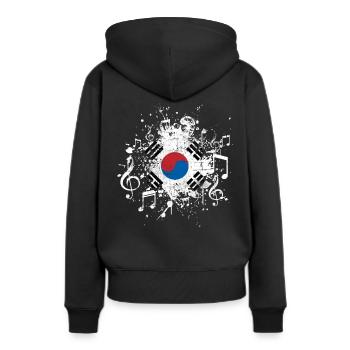 Südkorea Musik Korea - Frauen Premium Bio Hoodie - Schwarz - Hinten - Julia (174cm)