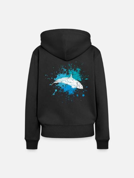 Orca - Frauen Premium Bio Hoodie - Schwarz