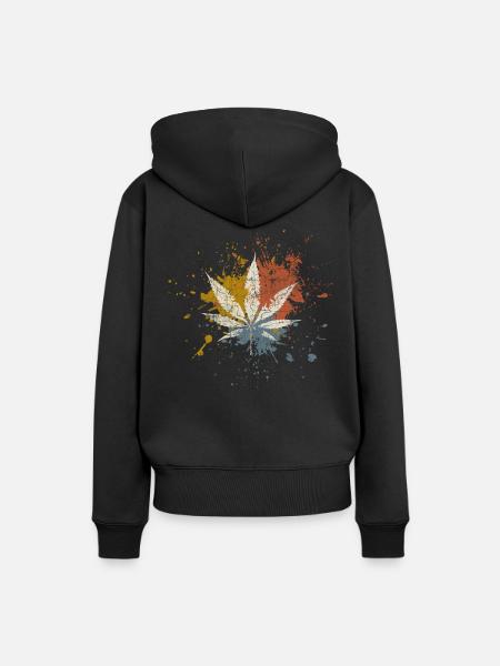 Cannabis - Frauen Premium Bio Hoodie - Schwarz
