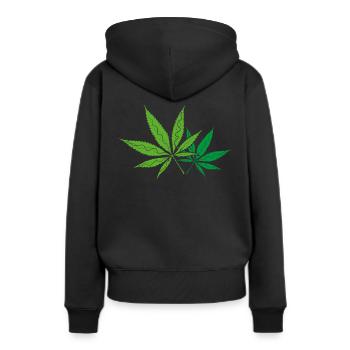 Cannabis - Sweat à capuche Premium bio Femme - noir - Dos - Julia (174cm)