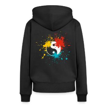 Yin Yang - Sweat à capuche Premium bio Femme - noir - Dos - Julia (174cm)