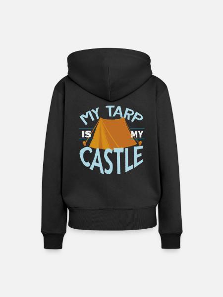 Zelt - Frauen Premium Bio Hoodie - Schwarz