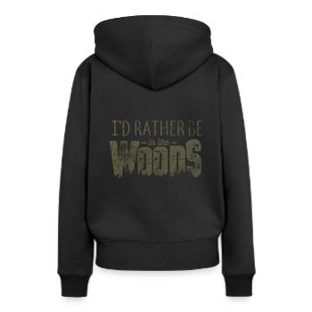 Outdoor - Frauen Premium Bio Hoodie - Schwarz - Hinten - Julia (174cm)