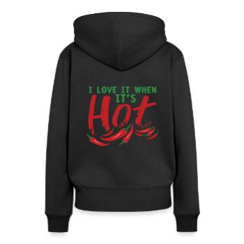 Kochen Koch - Frauen Premium Bio Hoodie - Schwarz - Hinten - Julia (174cm)