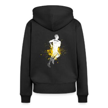 coureur - Sweat à capuche Premium bio Femme - noir - Dos - Julia (174cm)
