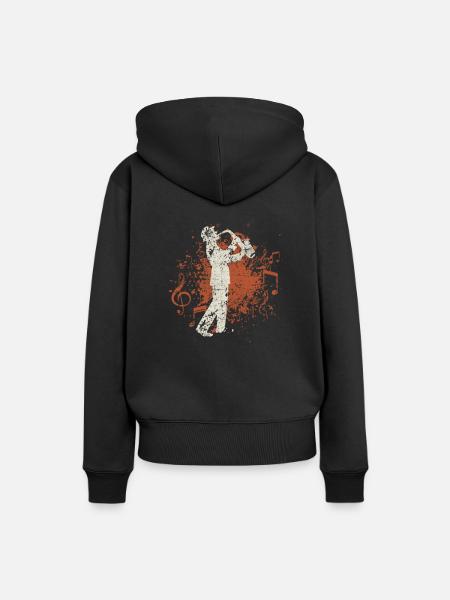 Saxophonist Jazz - Frauen Premium Bio Hoodie - Schwarz