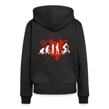 BMX - Frauen Premium Bio Hoodie - Schwarz - Hinten - Julia (174cm)