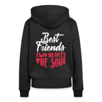 Beste Freunde - Frauen Premium Bio Hoodie - Schwarz - Hinten - Julia (174cm)
