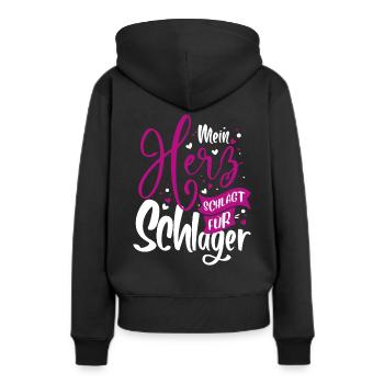 Schlager Schlagermusik - Frauen Premium Bio Hoodie - Schwarz - Hinten - Julia (174cm)