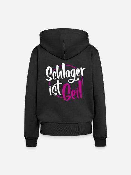 Schlager - Frauen Premium Bio Hoodie - Schwarz