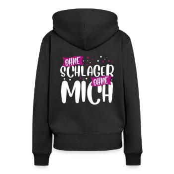 Schlagermusik Schlager - Frauen Premium Bio Hoodie - Schwarz - Hinten - Julia (174cm)