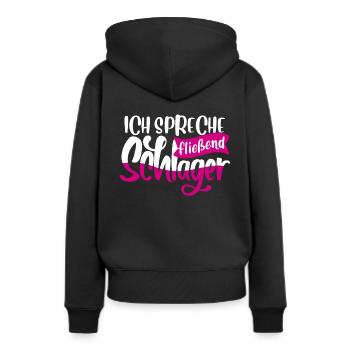 Schlager Schlagermusik - Frauen Premium Bio Hoodie - Schwarz - Hinten - Julia (174cm)