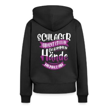 Schlager Konzert - Frauen Premium Bio Hoodie - Schwarz - Hinten - Julia (174cm)