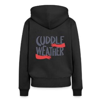 Météo câlin - Sweat à capuche Premium bio Femme - noir - Dos - Julia (174cm)