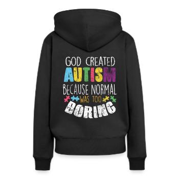 autistique - Sweat à capuche Premium bio Femme - noir - Dos - Julia (174cm)