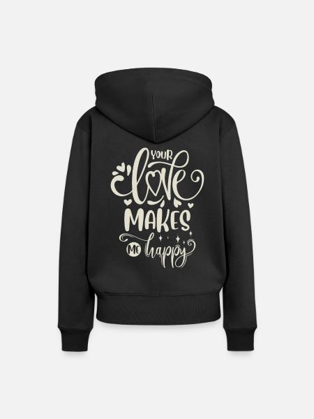 Liebe Zitat - Frauen Premium Bio Hoodie - Schwarz