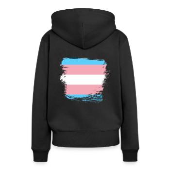 Transgender - Frauen Premium Bio Hoodie - Schwarz - Hinten - Julia (174cm)