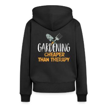 Jardinier jardinier - Sweat à capuche Premium bio Femme - noir - Dos - Julia (174cm)