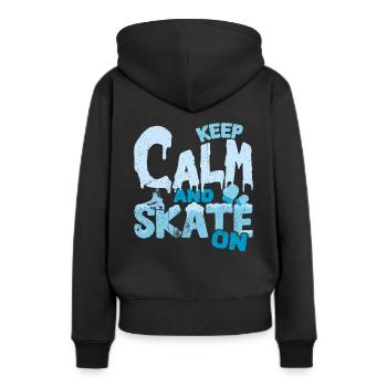 Eislauf Schlittschuhe - Frauen Premium Bio Hoodie - Schwarz - Hinten - Julia (174cm)