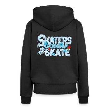 Schlittschuh Eislaufen - Frauen Premium Bio Hoodie - Schwarz - Hinten - Julia (174cm)
