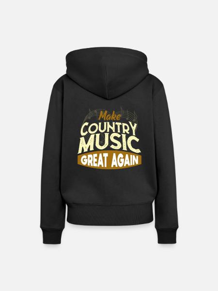 Country Musik - Frauen Premium Bio Hoodie - Schwarz