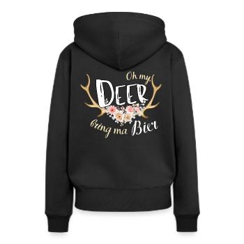 dirndl ersatz lustiger spruch fürs bierzelt - Frauen Premium Bio Hoodie - Schwarz - Hinten - Julia (174cm)