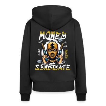 Syndicat de gangsters - Sweat à capuche Premium bio Femme - noir - Dos - Julia (174cm)