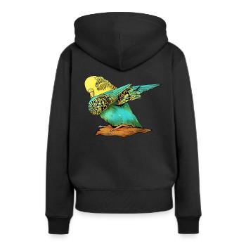 Perruche Perruche Perruche Oiseau Animal - Sweat à capuche Premium bio Femme - noir - Dos - Julia (174cm)