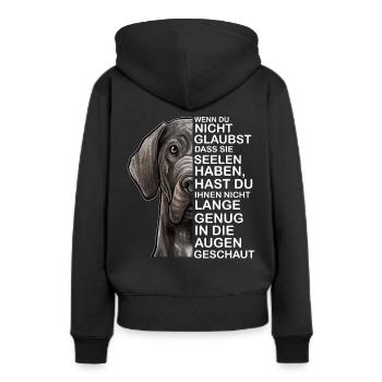 Deutsche Dogge Seele - Frauen Premium Bio Hoodie - Schwarz - Hinten - Julia (174cm)