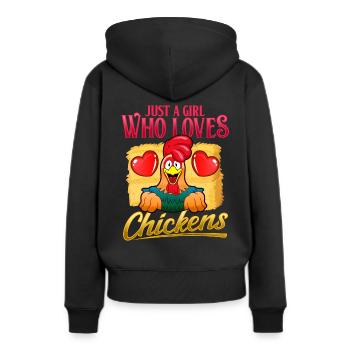 Poulet coq poulet - Sweat à capuche Premium bio Femme - noir - Dos - Julia (174cm)