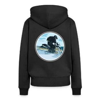 Motoneige cadeau motoneige - Sweat à capuche Premium bio Femme - noir - Dos - Julia (174cm)