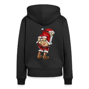 Santa Claus Santa Claus - Sweat à capuche Premium bio Femme - noir - Dos - Julia (174cm)