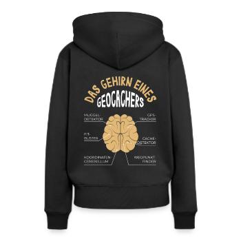 Geochcacher Geocaching Natur Hobby Fan Geschenk - Frauen Premium Bio Hoodie - Schwarz - Hinten - Julia (174cm)